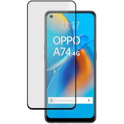 Protector Cristal Templado Completo 5D Full Glue Negro para Oppo A74 4G Vidrio