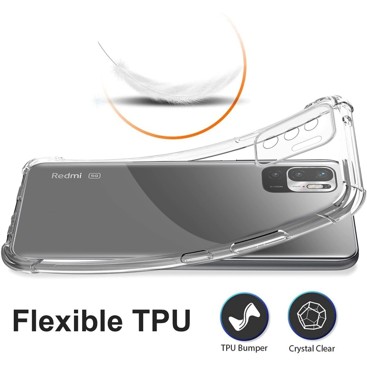 Funda Gel Tpu Antigolpes Transparente para Xiaomi Redmi Note 10 5G / POCO M3 Pro 5G