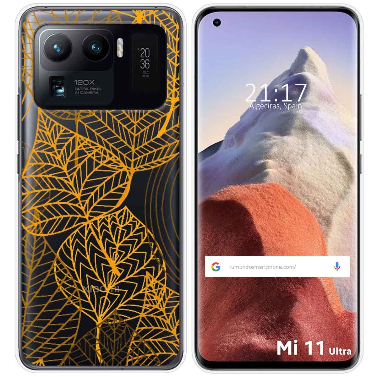 Funda Gel Transparente para Xiaomi Mi 11 Ultra 5G diseño Hojas Dibujos