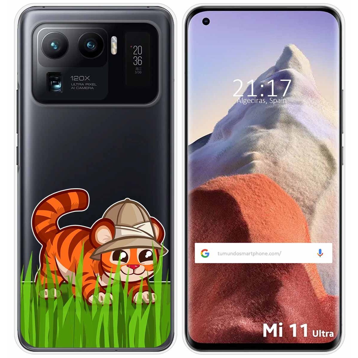 Funda Gel Transparente para Xiaomi Mi 11 Ultra 5G diseño Tigre Dibujos