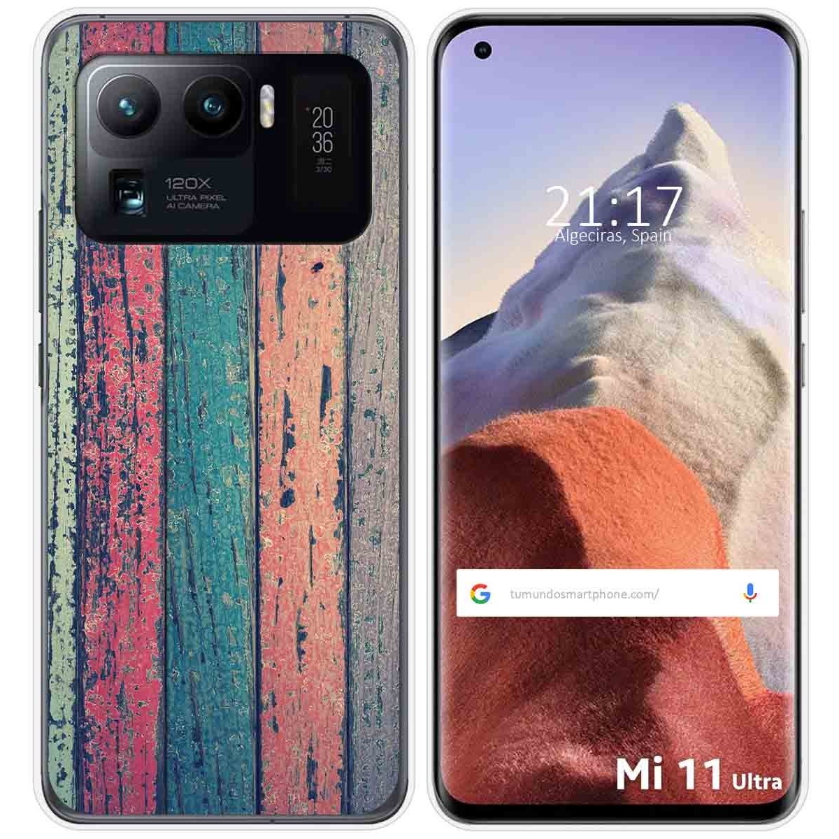 Funda Gel Tpu para Xiaomi Mi 11 Ultra 5G diseño Madera 10 Dibujos