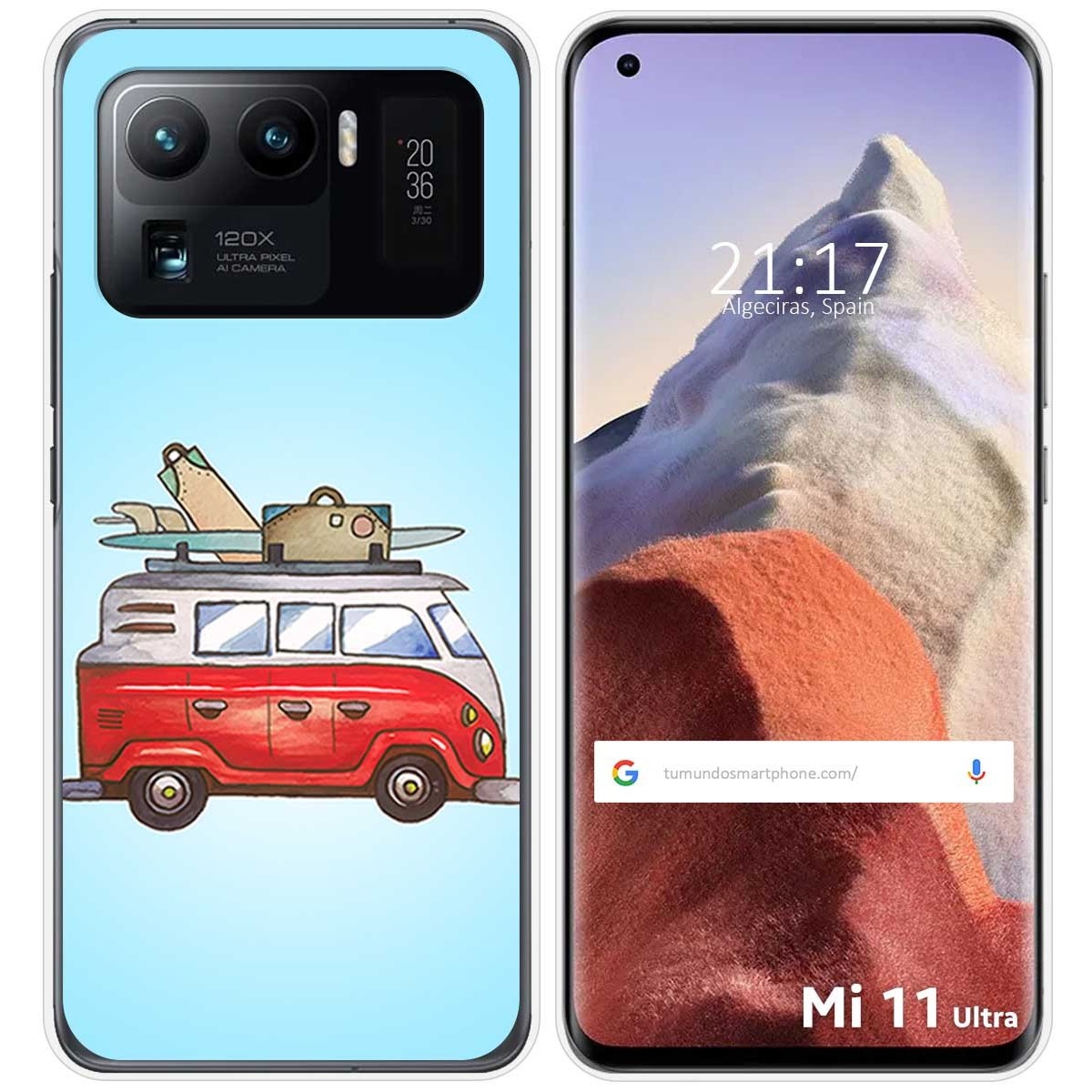 Funda Gel Tpu para Xiaomi Mi 11 Ultra 5G diseño Furgoneta Dibujos