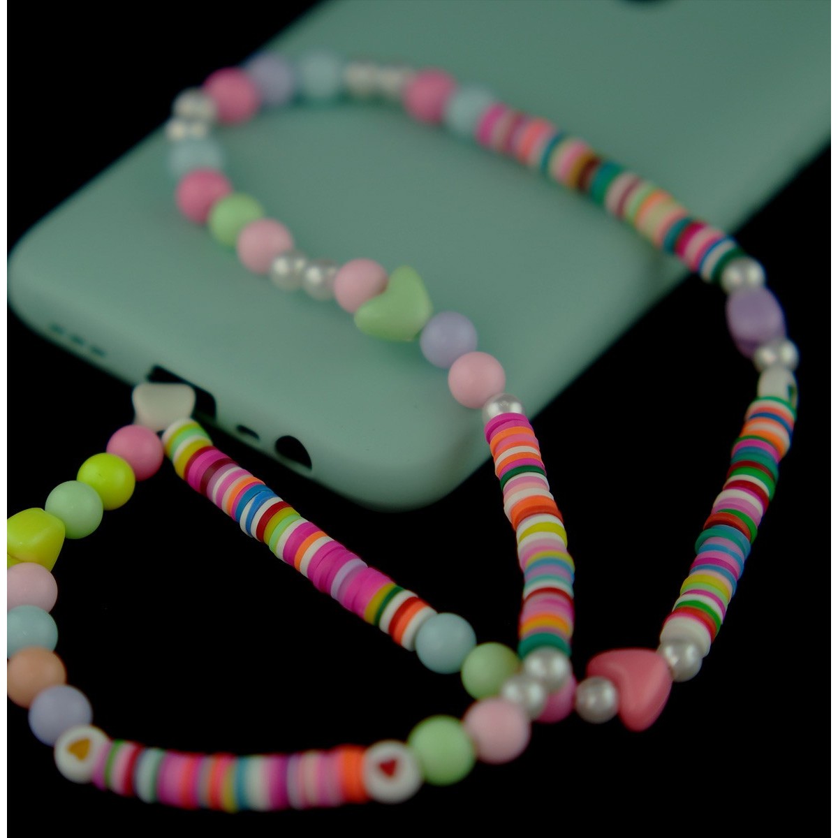 Pulsera de Cuentas Modelo 02 para Teléfono Móvil con Abalorios Multicolor