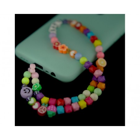 Pulsera de Cuentas Modelo 04 para Teléfono Móvil con Abalorios Multicolor