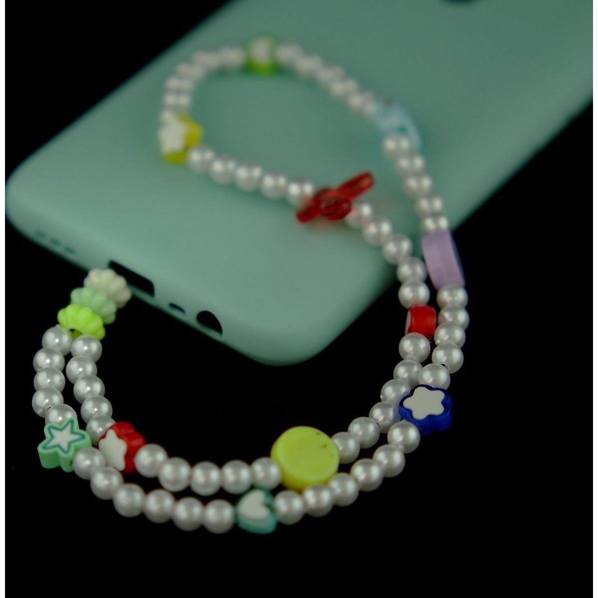 Pulsera de Cuentas Modelo 05 para Teléfono Móvil con Abalorios Multicolor