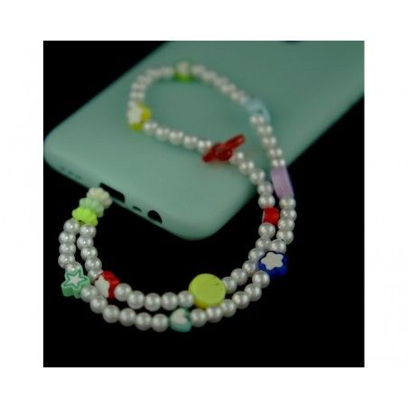 Pulsera de Cuentas Modelo 05 para Teléfono Móvil con Abalorios Multicolor