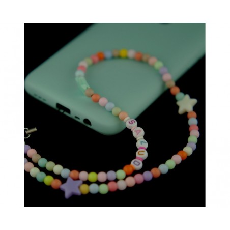 Pulsera de Cuentas Modelo 06 para Teléfono Móvil con Abalorios Multicolor