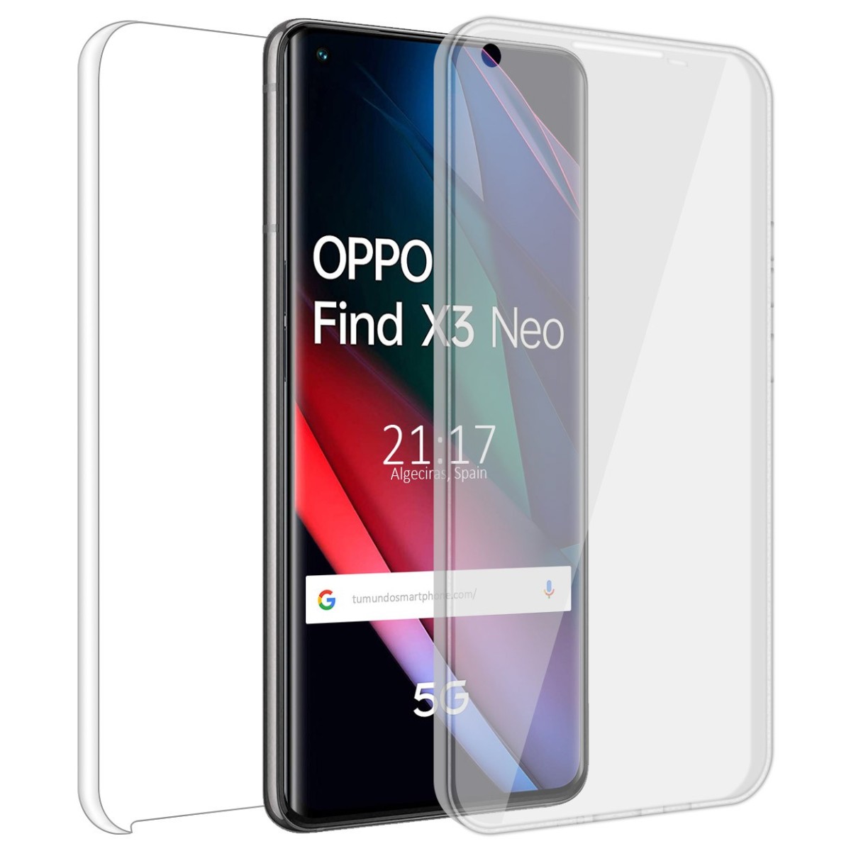 Funda Doble Transparente Pc + Tpu Full Body 360 para Oppo Find X3 Neo 5G