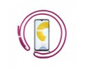 Funda Colgante Transparente para Realme C21 con Cordon Rosa Fucsia