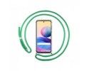 Funda Colgante Transparente para Xiaomi Redmi Note 10 5G / POCO M3 PRO 5G con Cordon Verde Agua