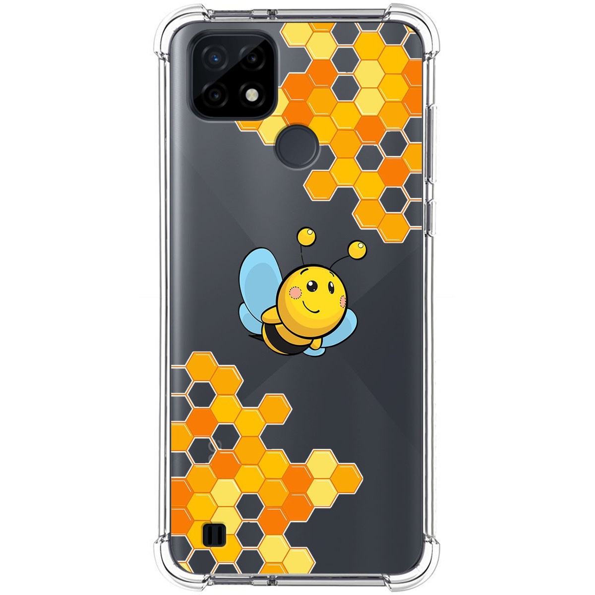 Funda Silicona Antigolpes para Realme C21 diseño Abeja Dibujos