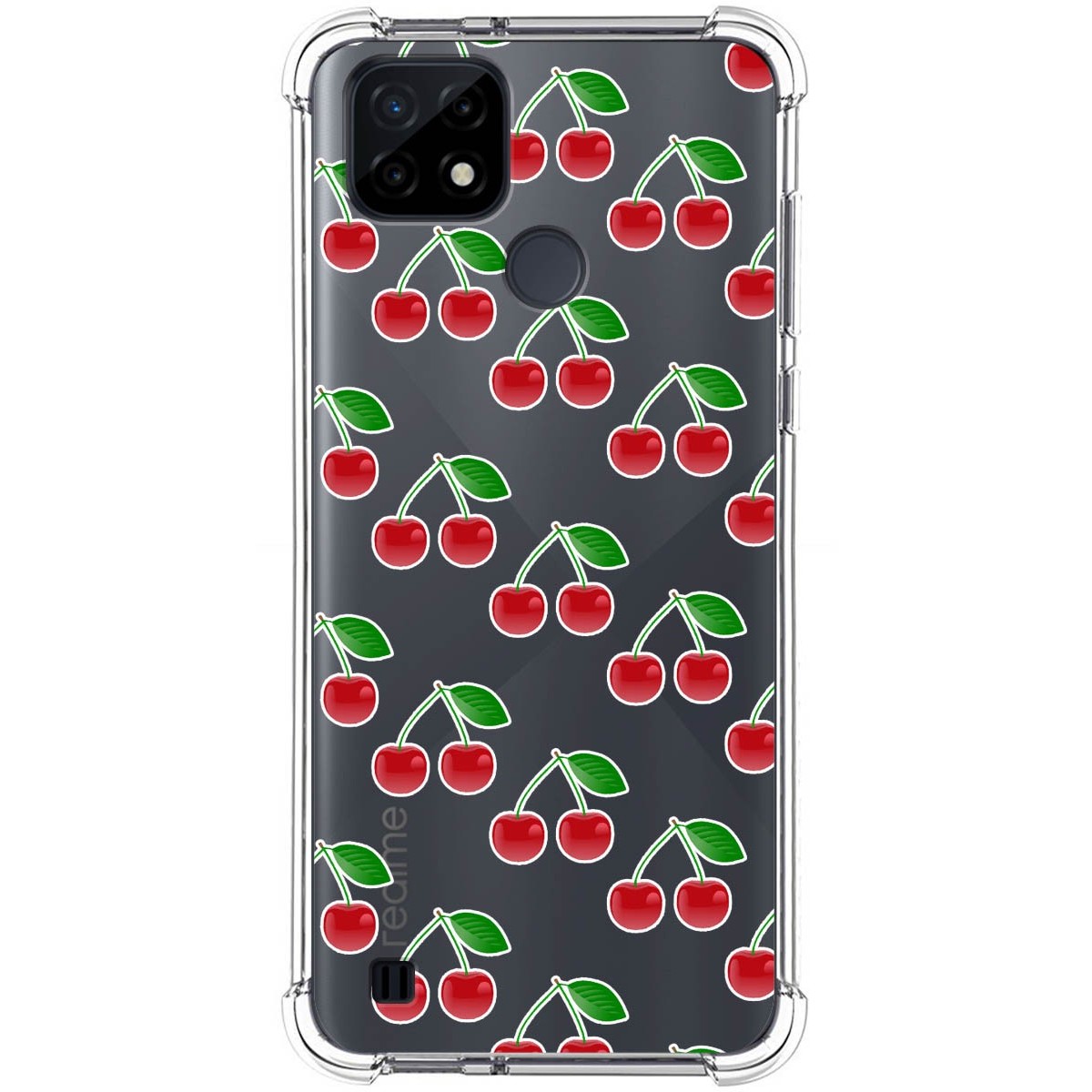 Funda Silicona Antigolpes para Realme C21 diseño Cerezas Dibujos