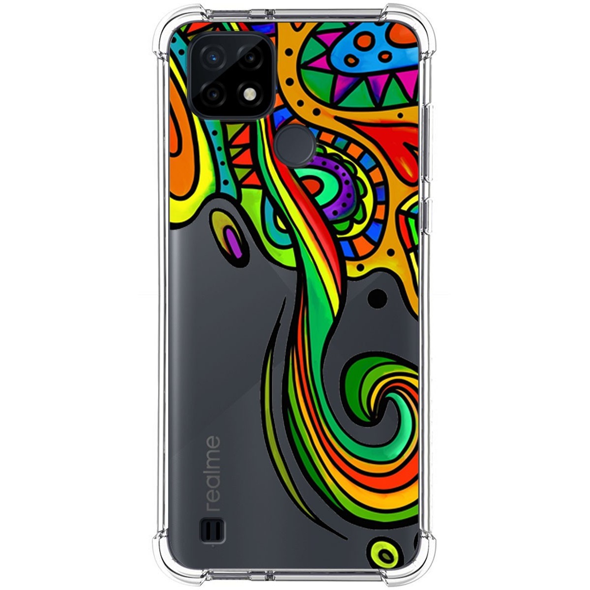 Funda Silicona Antigolpes para Realme C21 diseño Colores Dibujos