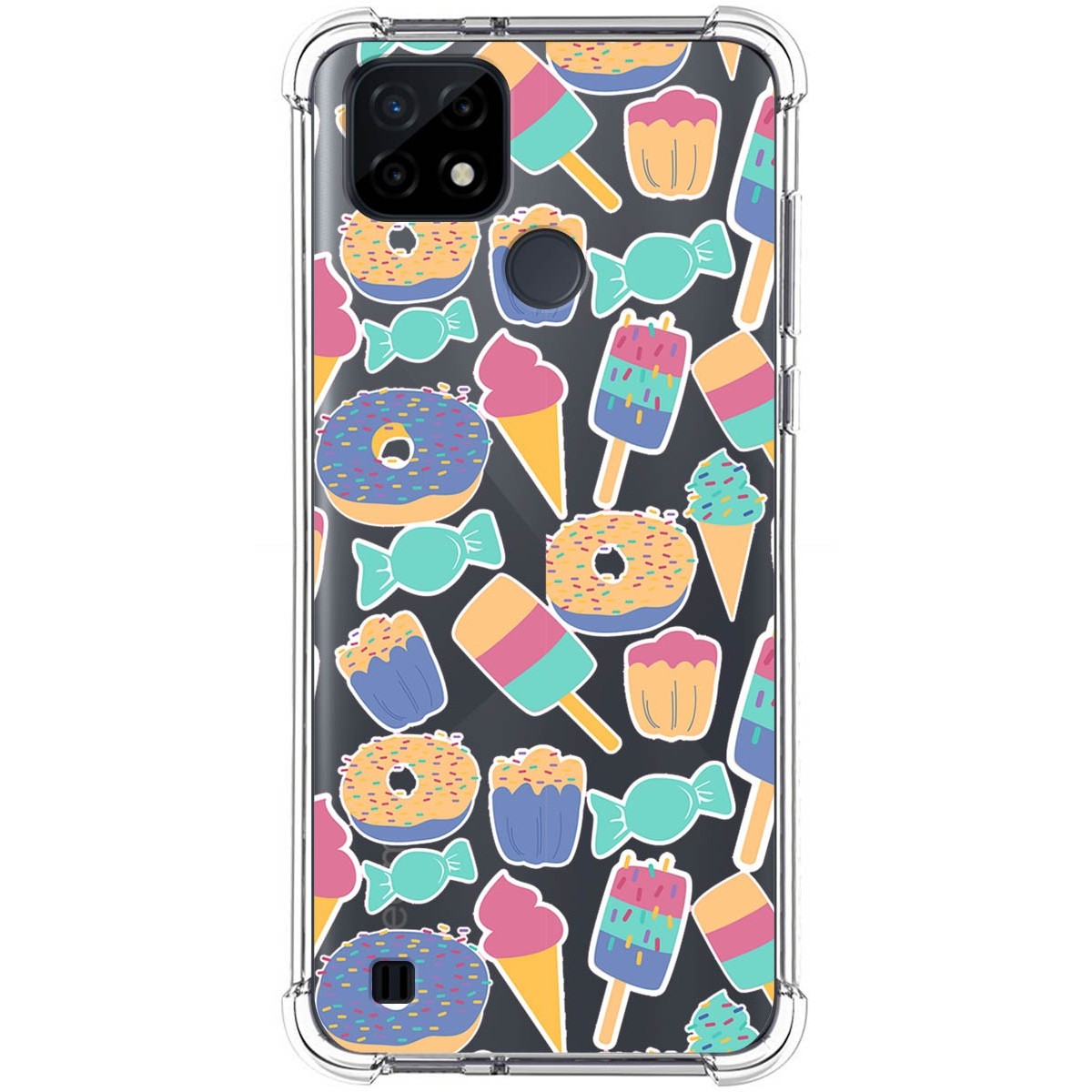 Funda Silicona Antigolpes para Realme C21 diseño Dulces 02 Dibujos
