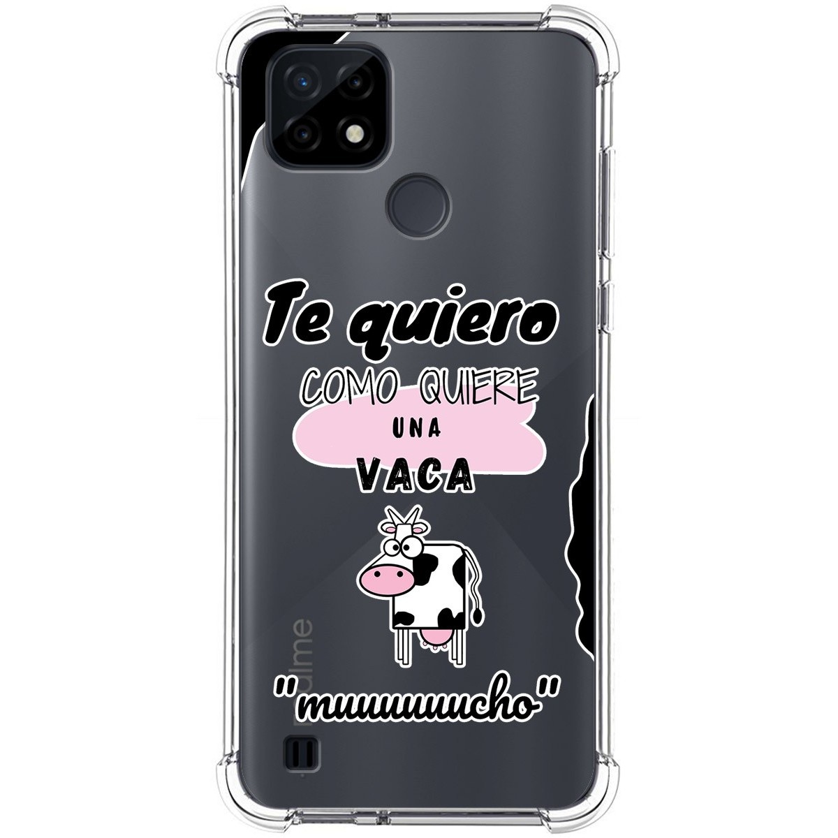 Funda Silicona Antigolpes para Realme C21 diseño Vaca Dibujos