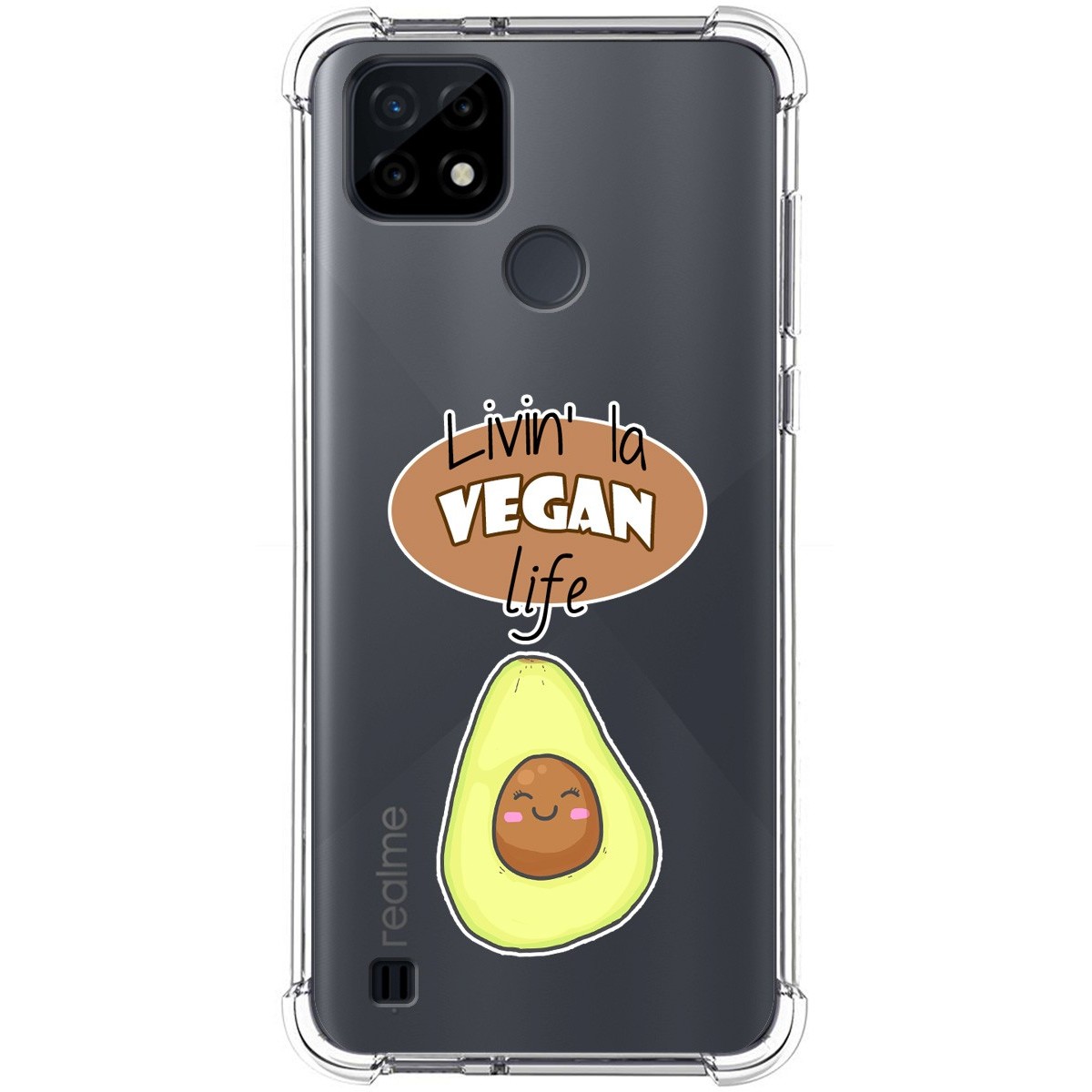 Funda Silicona Antigolpes para Realme C21 diseño Vegan Life Dibujos