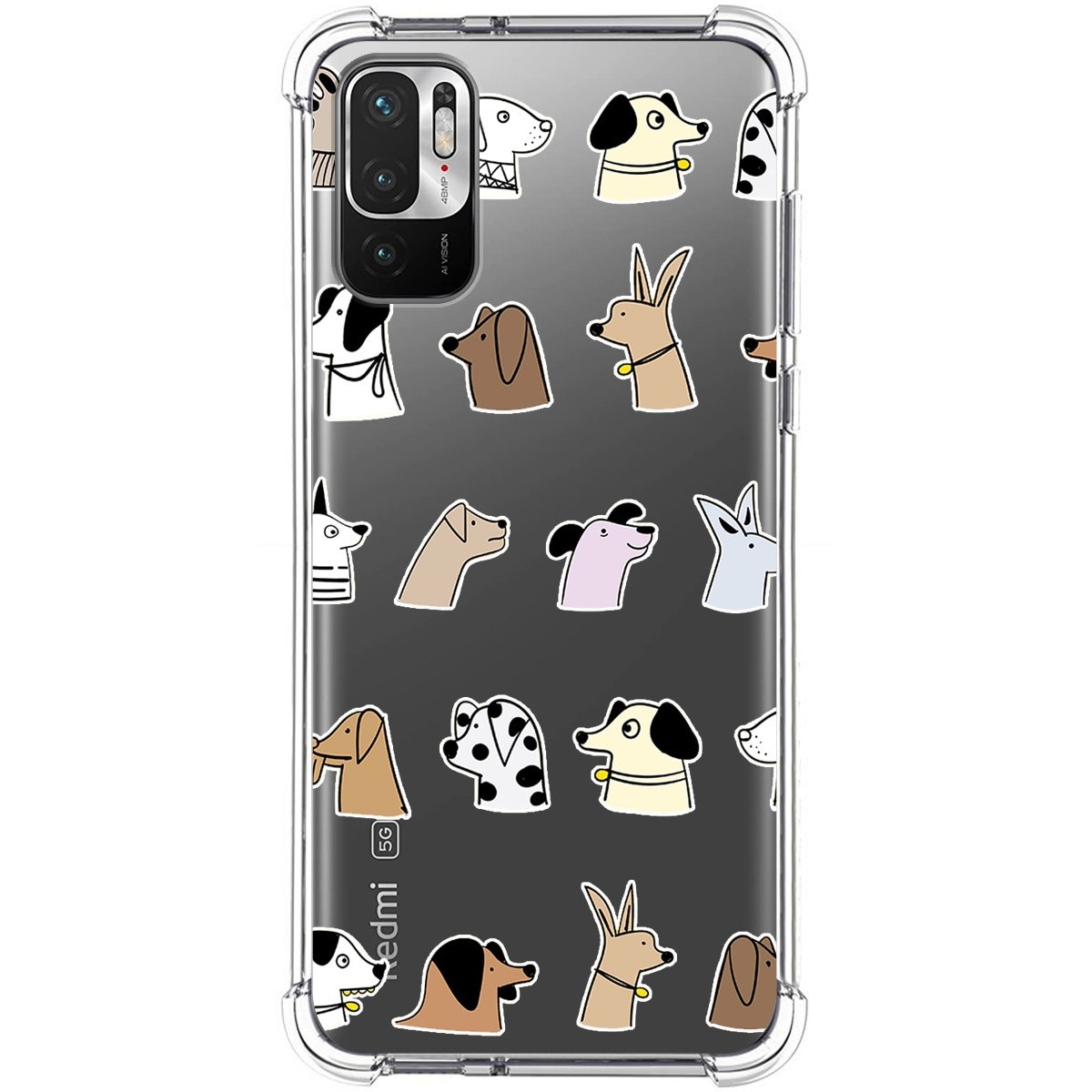 Funda Silicona Antigolpes para Xiaomi Redmi Note 10 5G / POCO M3 Pro 5G diseño Perros Dibujos