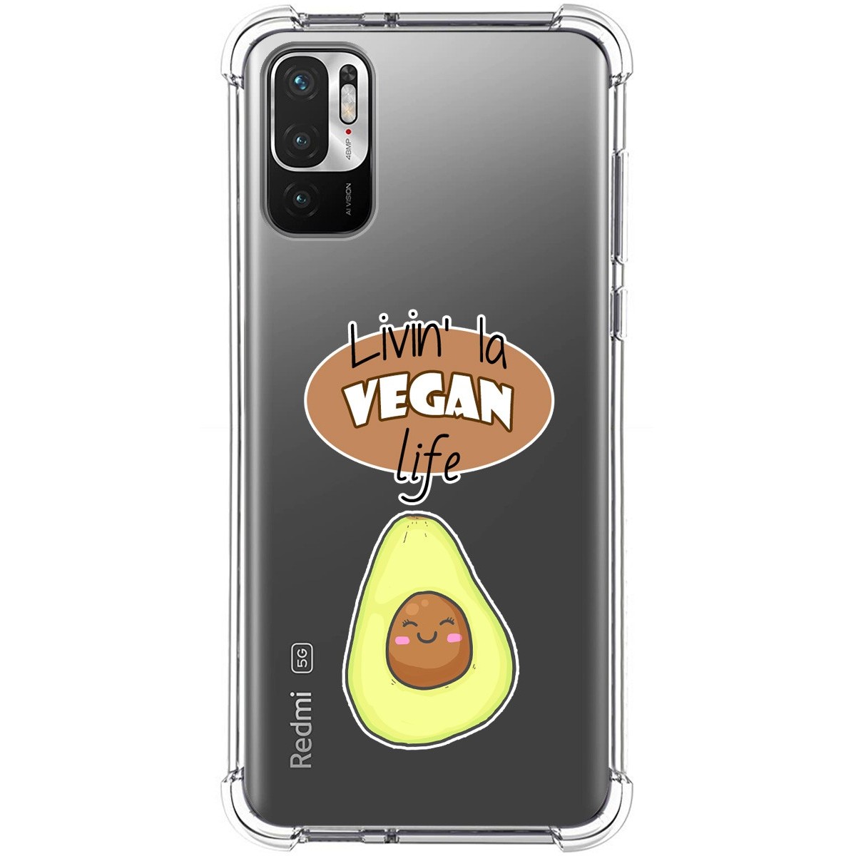 Funda Silicona Antigolpes para Xiaomi Redmi Note 10 5G / POCO M3 Pro 5G diseño Vegan Life Dibujos