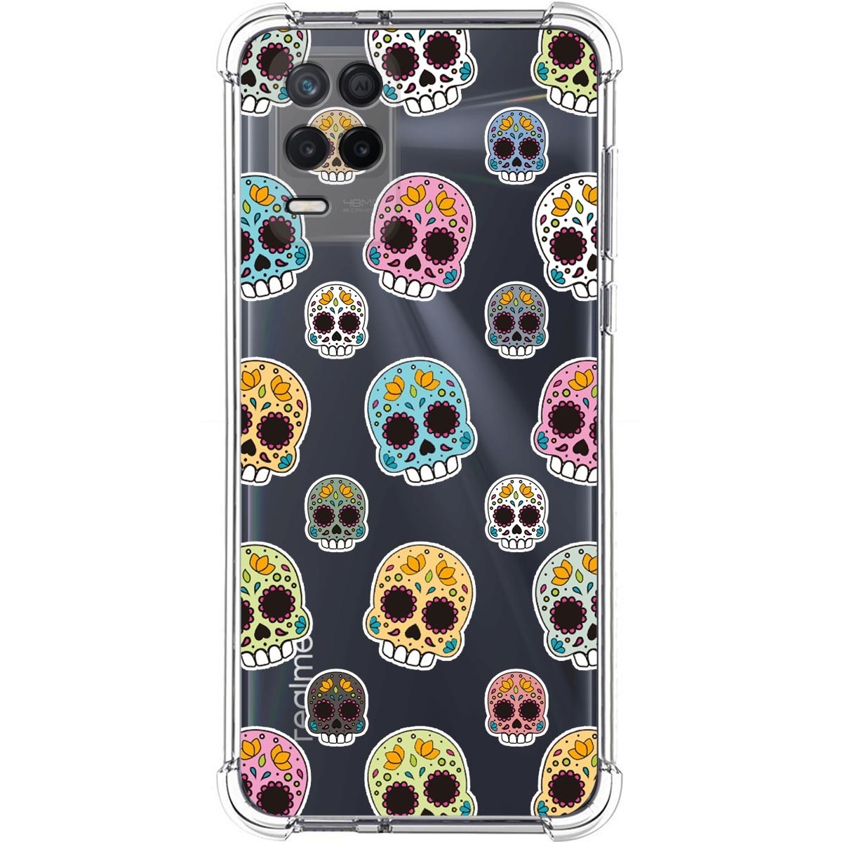 Funda Silicona Antigolpes para Realme 8 5G / Narzo 30 5G diseño Catrina Dibujos