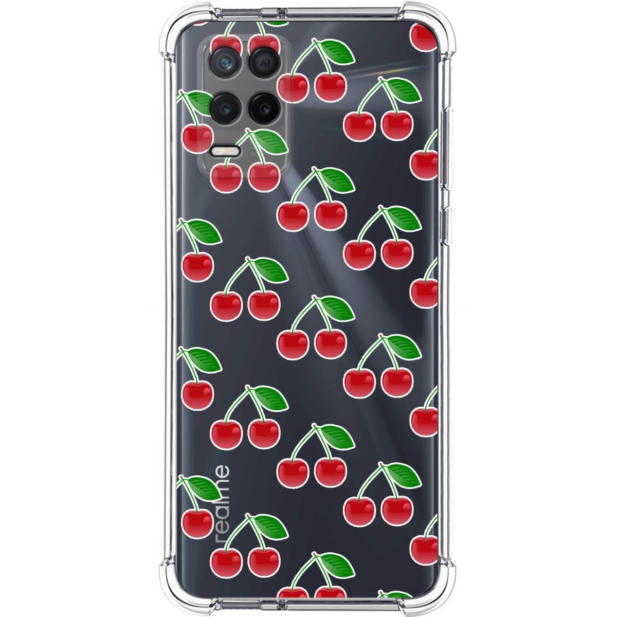 Funda Silicona Antigolpes para Realme 8 5G / Narzo 30 5G diseño Cerezas Dibujos