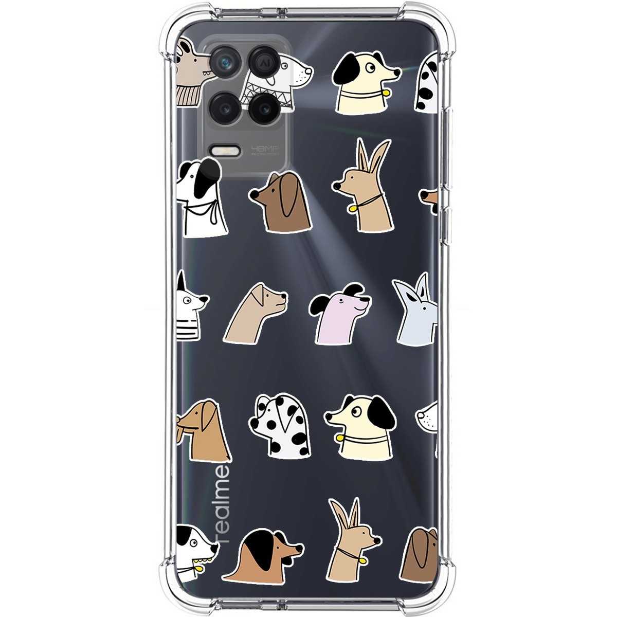 Funda Silicona Antigolpes para Realme 8 5G / Narzo 30 5G diseño Perros Dibujos