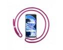 Funda Colgante Transparente para Realme 8 5G / Narzo 30 5G con Cordon Rosa Fucsia