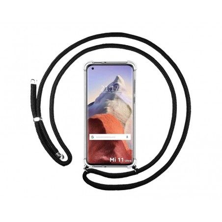 Funda Colgante Transparente para Xiaomi Mi 11 Ultra 5G con Cordon Negro