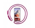 Funda Colgante Transparente para Xiaomi Mi 11 Ultra 5G con Cordon Rosa Fucsia