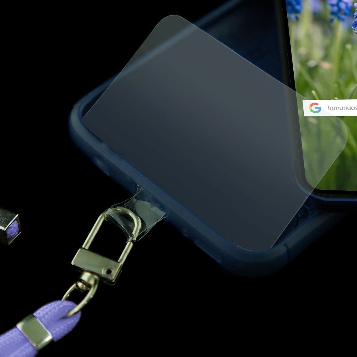 Adaptador Universal con Cordón para Funda de Móvil Colgante color Morado