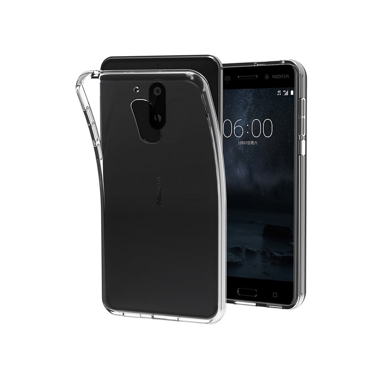 Funda Gel Tpu Fina Ultra-Thin 0,3mm Transparente para Nokia 6