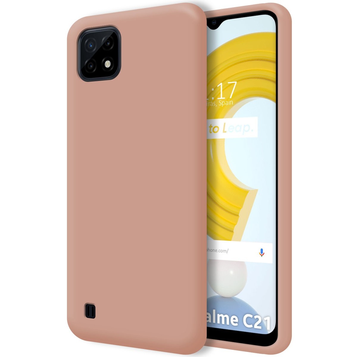 Funda Silicona Líquida Ultra Suave para Realme C21 color Rosa