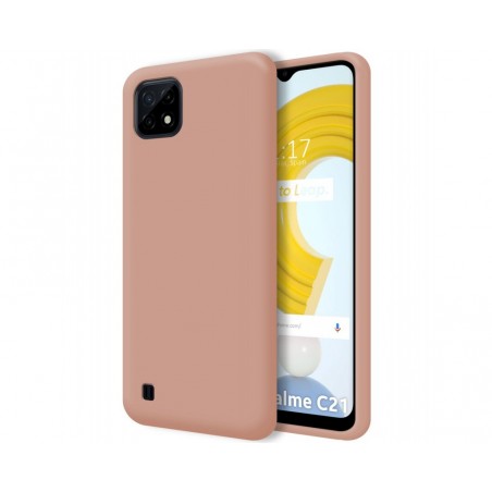Funda Silicona Líquida Ultra Suave para Realme C21 color Rosa