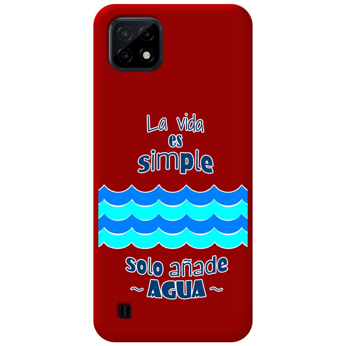 Funda Silicona Líquida Roja para Realme C21 diseño Agua Dibujos