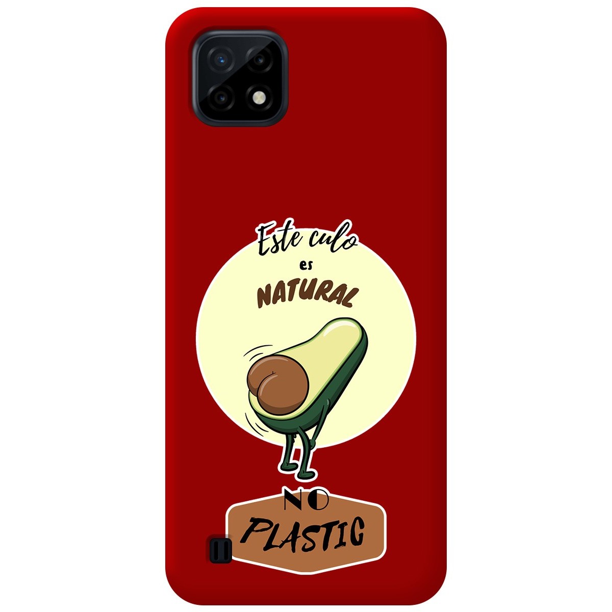 Funda Silicona Líquida Roja para Realme C21 diseño Culo Natural Dibujos