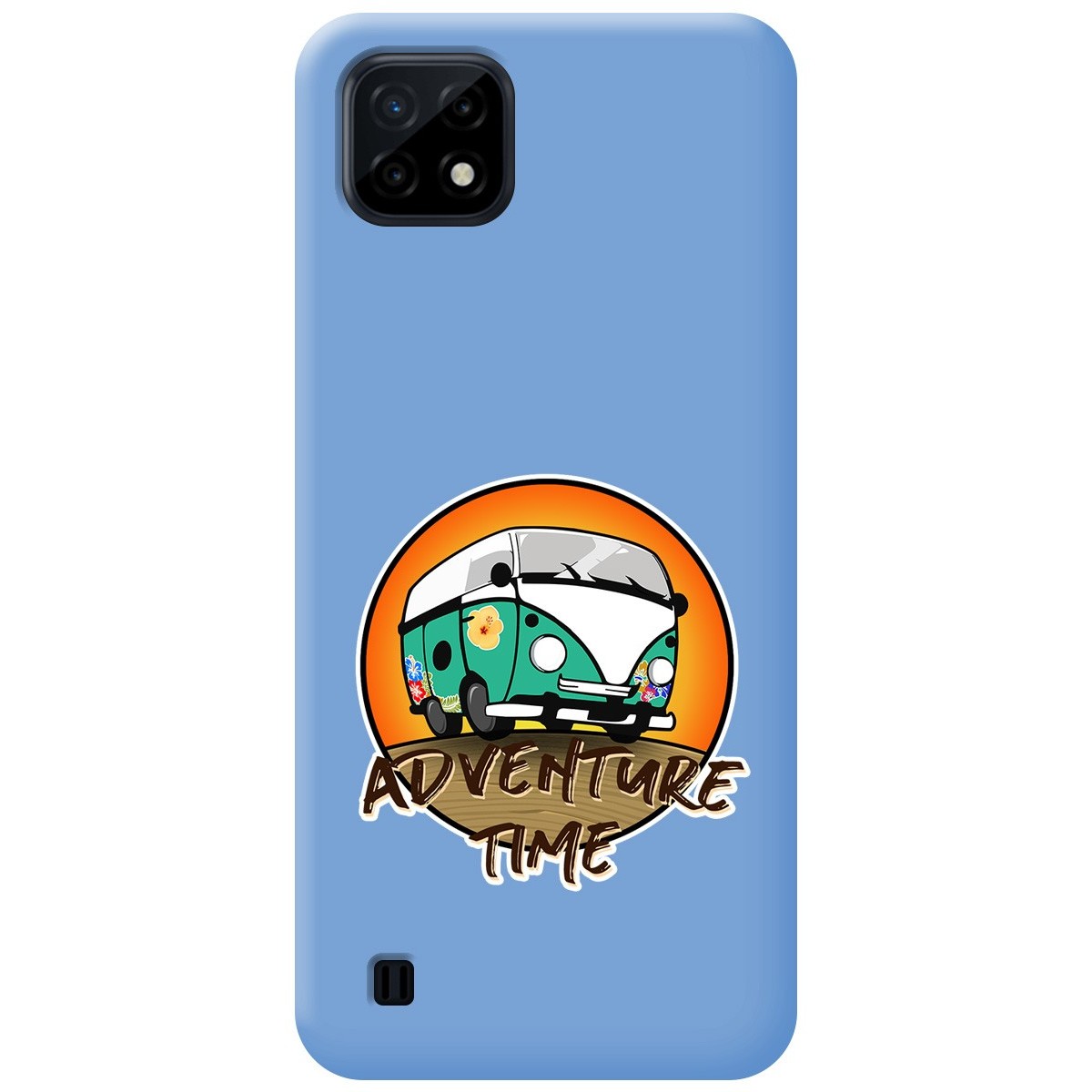 Funda Silicona Líquida Azul para Realme C21 diseño Adventure Time Dibujos