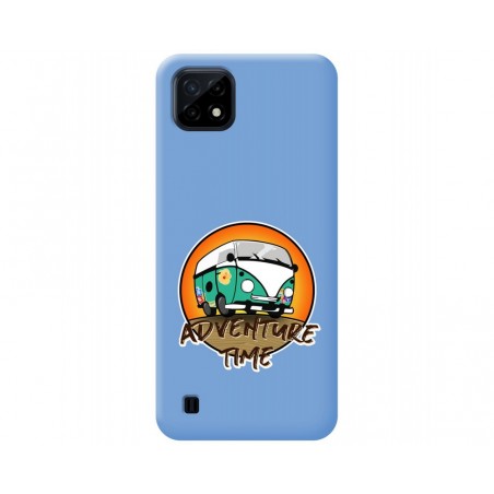 Funda Silicona Líquida Azul para Realme C21 diseño Adventure Time Dibujos