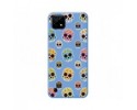 Funda Silicona Líquida Azul para Realme C21 diseño Catrina Dibujos