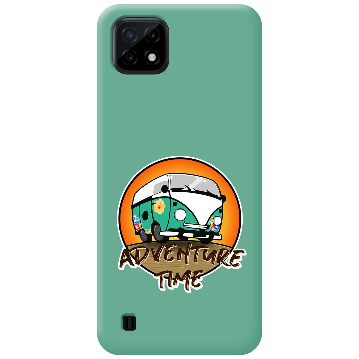 Funda Silicona Líquida Verde para Realme C21 diseño Adventure Time Dibujos