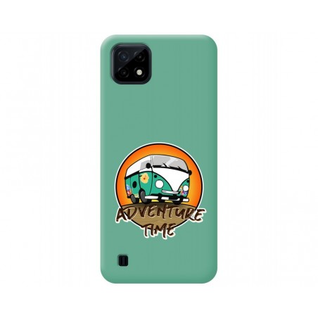 Funda Silicona Líquida Verde para Realme C21 diseño Adventure Time Dibujos