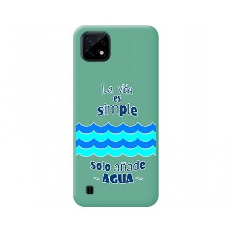 Funda Silicona Líquida Verde para Realme C21 diseño Agua Dibujos