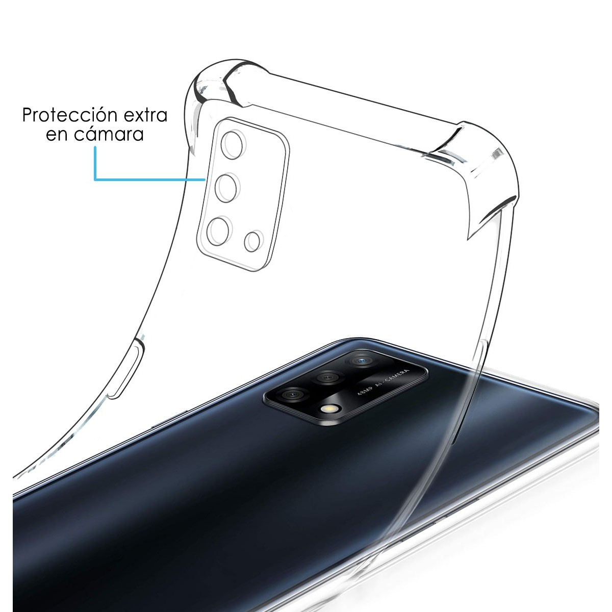 Funda Gel Tpu Antigolpes Transparente para Oppo A74 4G