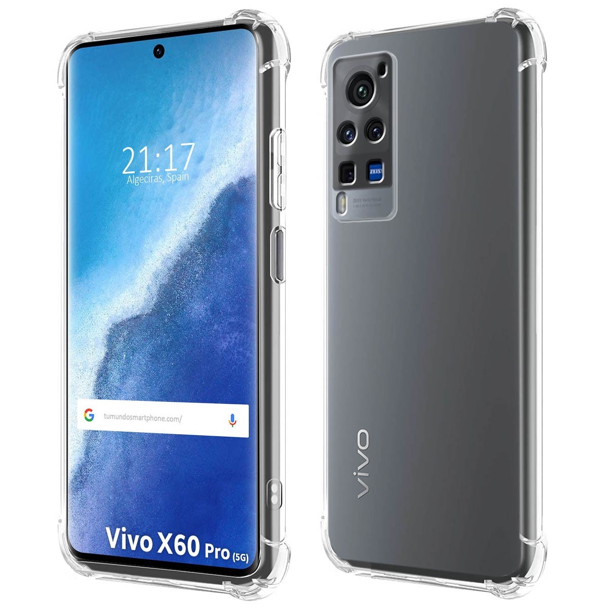 Funda Gel Tpu Antigolpes Transparente para Vivo X60 Pro 5G