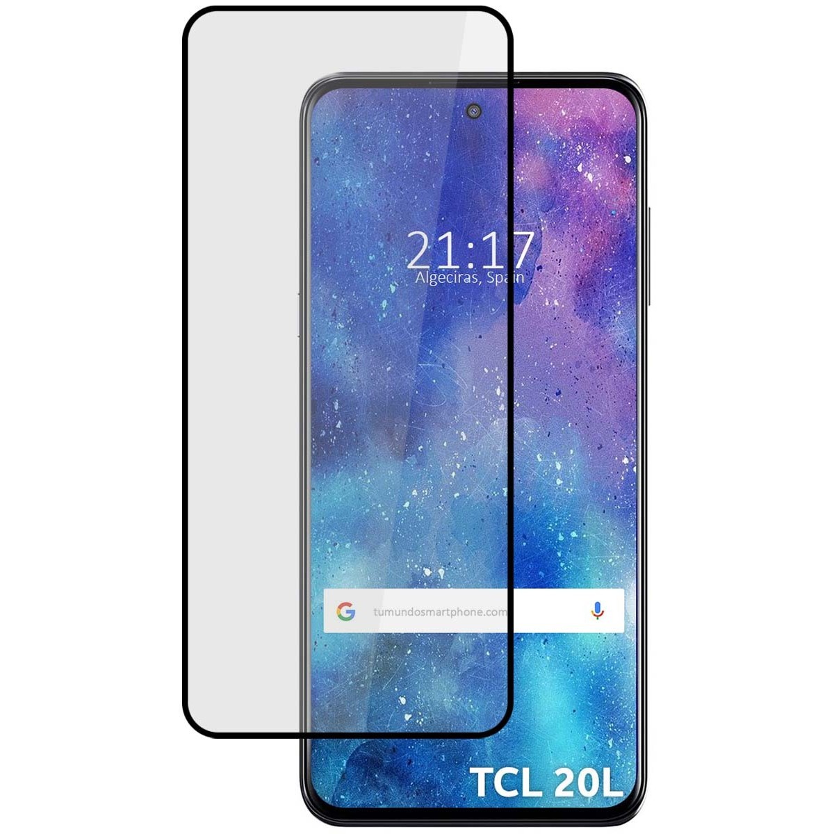 Protector Cristal Templado Completo 5D Full Glue Negro para TCL 20L / 20L+ Vidrio
