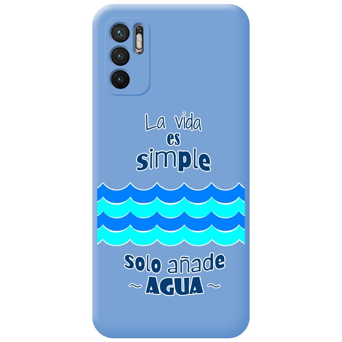 Funda Silicona Líquida Azul para Xiaomi Redmi Note 10 5G / POCO M3 Pro 5G diseño Agua Dibujos