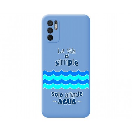 Funda Silicona Líquida Azul para Xiaomi Redmi Note 10 5G / POCO M3 Pro 5G diseño Agua Dibujos