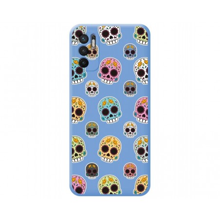 Funda Silicona Líquida Azul para Xiaomi Redmi Note 10 5G / POCO M3 Pro 5G diseño Catrina Dibujos