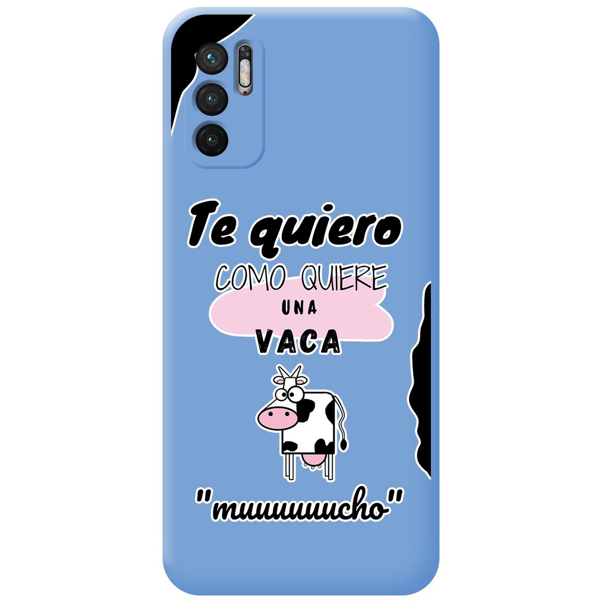 Funda Silicona Líquida Azul para Xiaomi Redmi Note 10 5G / POCO M3 Pro 5G diseño Vaca Dibujos