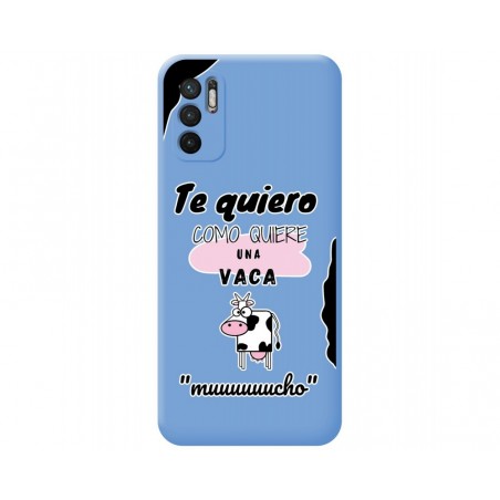 Funda Silicona Líquida Azul para Xiaomi Redmi Note 10 5G / POCO M3 Pro 5G diseño Vaca Dibujos