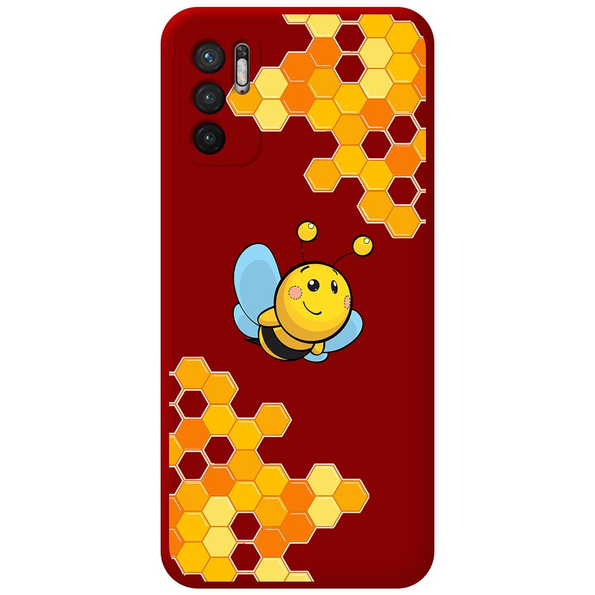 Funda Silicona Líquida Roja para Xiaomi Redmi Note 10 5G / POCO M3 Pro 5G diseño Abeja Dibujos