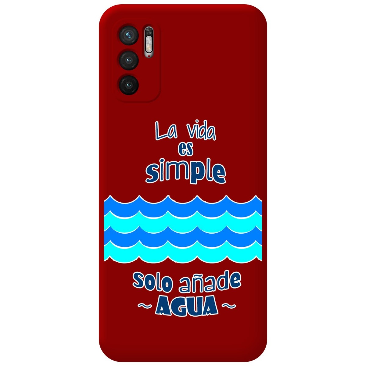 Funda Silicona Líquida Roja para Xiaomi Redmi Note 10 5G / POCO M3 Pro 5G diseño Agua Dibujos